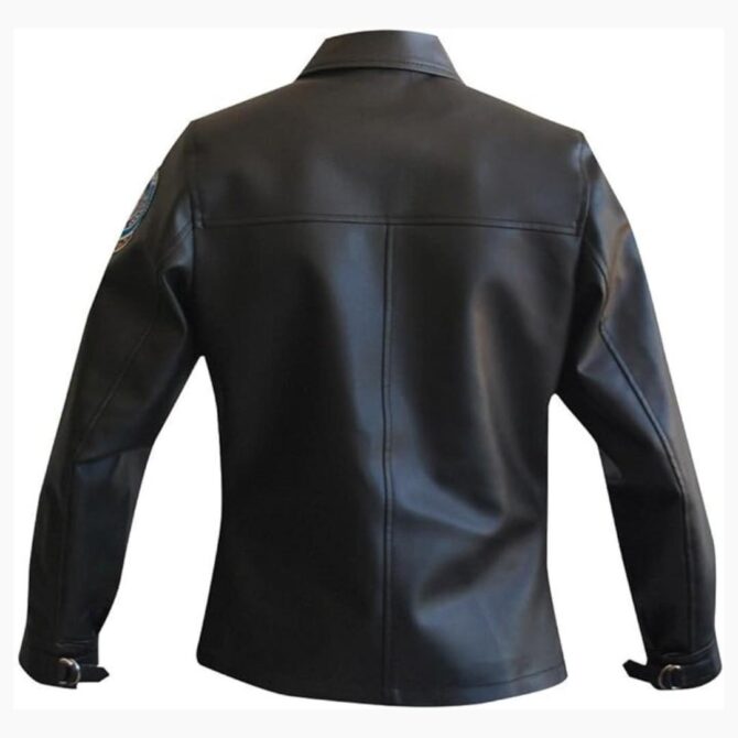 Top Gun Charlie Aviator Flight Pilot Black Leather Motorcycle Jacket - Image 3