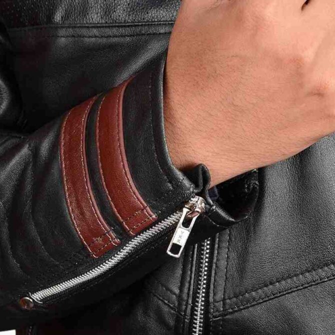 Mass Effect N7 Street Fighter Commander Motorcycle Black Leather Jacket - Image 4