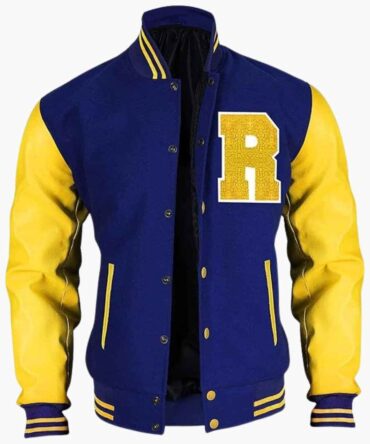 Riverdale R Logo Archie Varsity Letterman Bomber Wool PU Leather Jacket