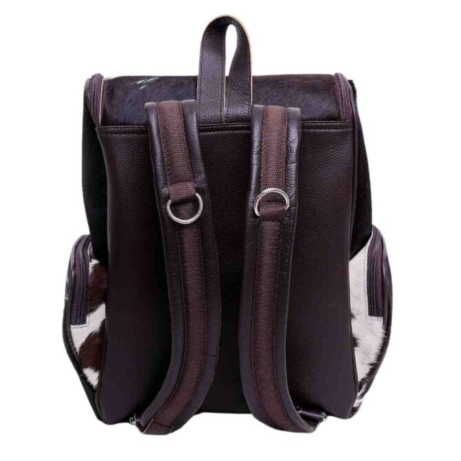 Cowhide Backpack Genuine Leather Brown Fringes Backpack with Laptop Compartment – Western Diaper Bag Travel Backpack Women - Image 2