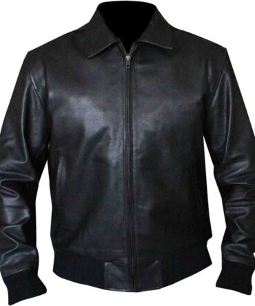 Happy Days Arthur Fonzie Fonzarelli Bomber Black Leather Motorcycle Vintage Jacket