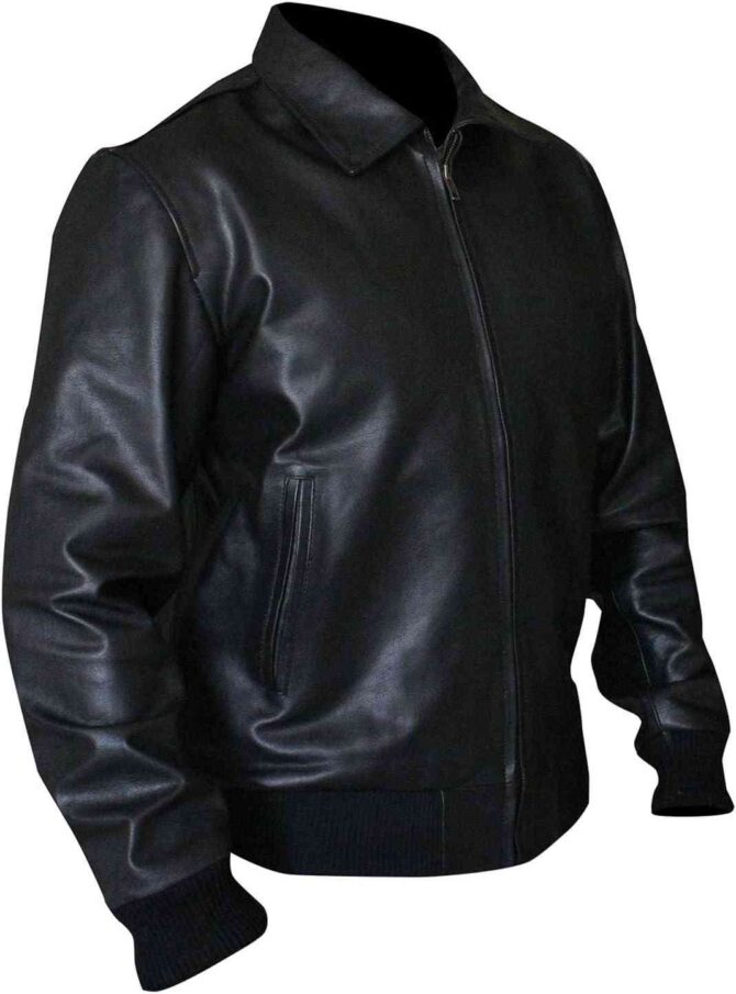 Happy Days Arthur Fonzie Fonzarelli Bomber Black Leather Motorcycle Vintage Jacket - Image 2