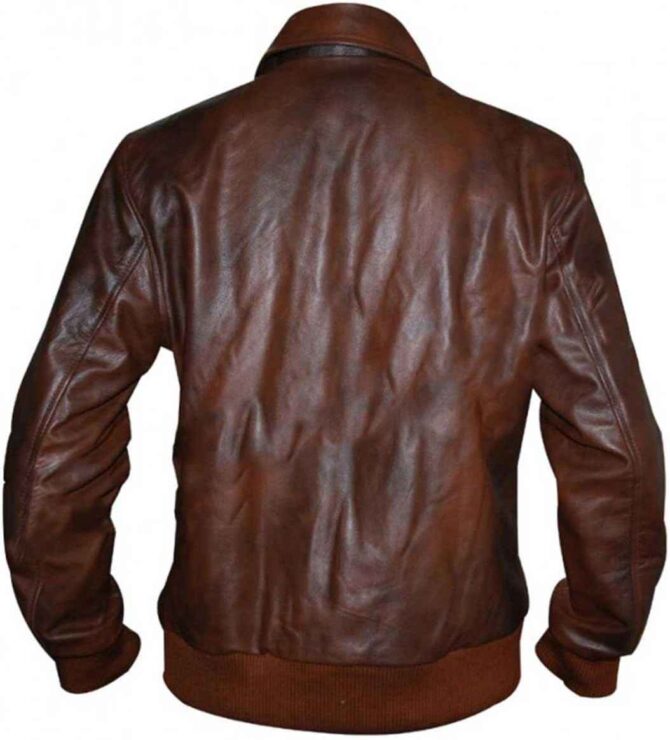 Arthur Fonzie Happy Days Bomber Brown Leather Motorcycle Vintage Jacket - Image 3