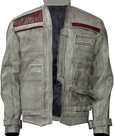 John Boyega Star Wars Force Awakens Finn Brown Leather Cosplay Costume Jacket