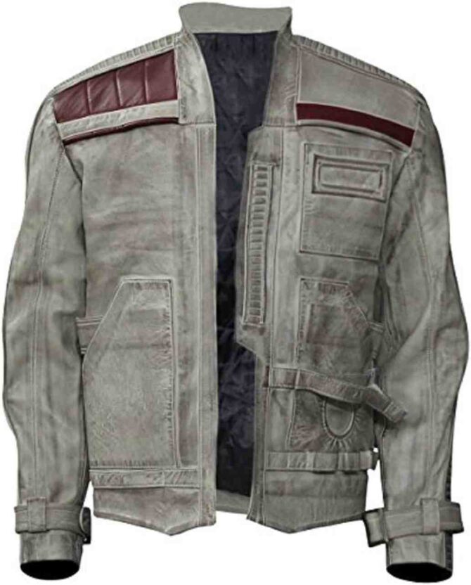 John Boyega Star Wars Force Awakens Finn Brown Leather Cosplay Costume Jacket