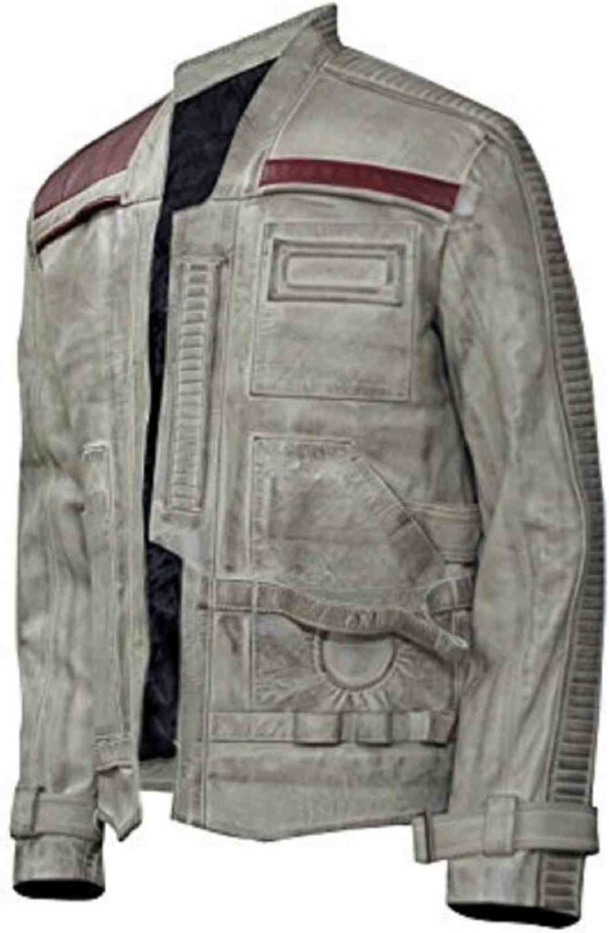 John Boyega Star Wars Force Awakens Finn Brown Leather Cosplay Costume Jacket - Image 3