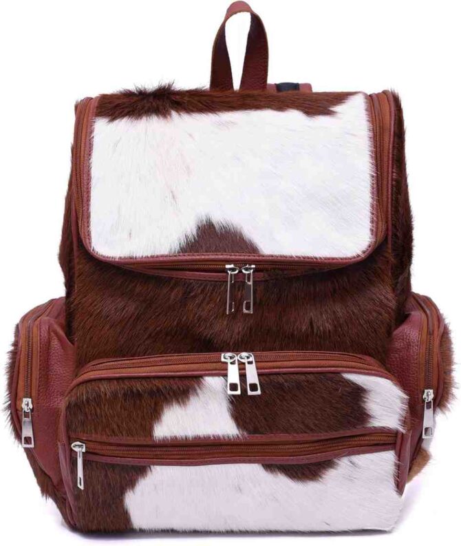 Cowhide Leather Bag Genuine Leather Women's Casual Backpack Western Diaper Bag