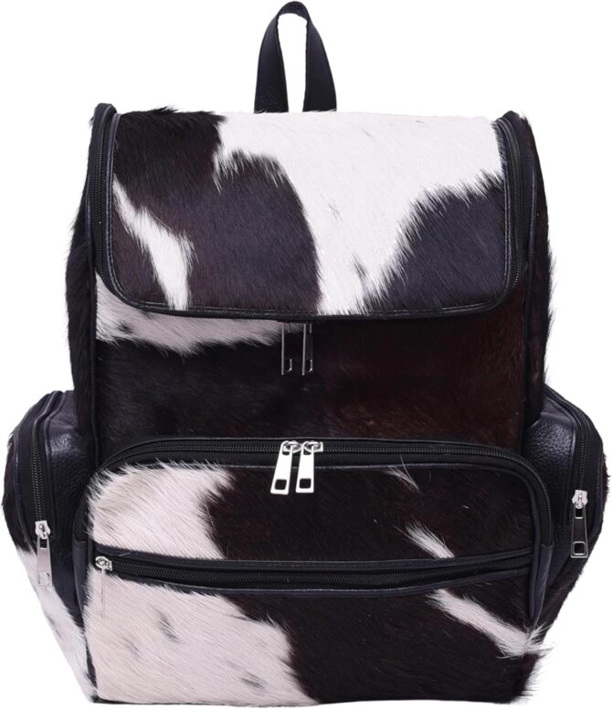 Cowhide Leather Bag Genuine Leather Women's Casual Tan Backpack Western Diaper Bag