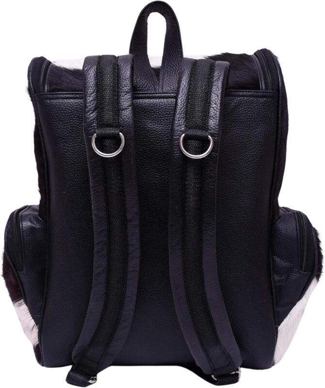 Cowhide Leather Bag Genuine Leather Women's Casual Tan Backpack Western Diaper Bag - Image 4